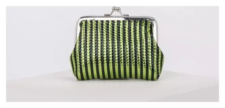 Кошелёк, отдел на фермуаре, цвет зелёный