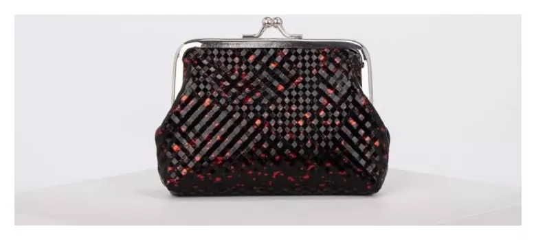 Кошелёк, отдел на фермуаре, Искусственная кожа, цвет темно-красный