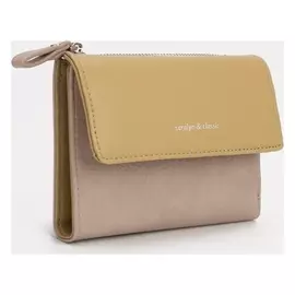 Кошелёк, отдел на кнопке, цвет бежевый/жёлтый