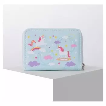 Кошелёк, отдел на молнии, цвет голубой