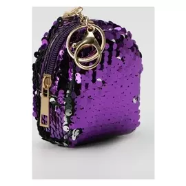 Кошелёк, отдел на молнии, кольцо, цвет сиреневый