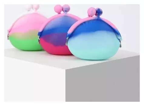 Кошелёк с отделом на фермуаре Разноцветный