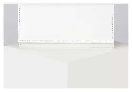 Кошелёк женский, 2 отдела на клапане, цвет белый