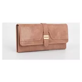 Кошелёк женский, 2 отдела на клапане, цвет бежевый