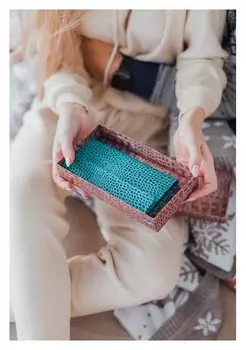 Кошелёк женский, 2 отдела на клапане, цвет бирюзовый