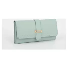 Кошелёк женский, 2 отдела на клапане, цвет голубой