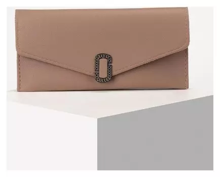 Кошелёк женский, 2 отдела на клапане, цвет коричневый