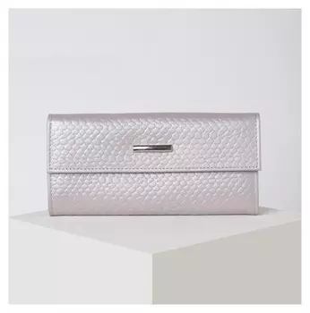 Кошелёк женский, 2 отдела на клапане, цвет лаванда