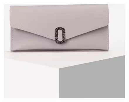 Кошелёк женский, 2 отдела на клапане, цвет сиреневый