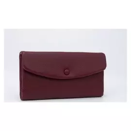Кошелёк женский, 2 отдела на кнопке, цвет бордовый