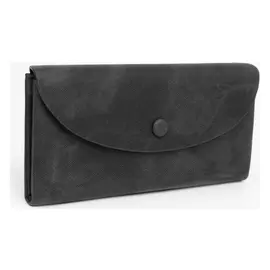 Кошелёк женский, 2 отдела на кнопке, цвет чёрный