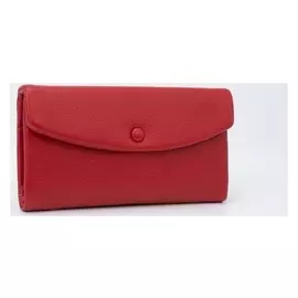 Кошелёк женский, 2 отдела на кнопке, цвет красный