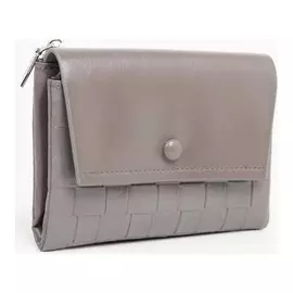 Кошелёк женский, 2 отдела на кнопке, цвет серый
