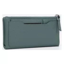 Кошелёк женский, 2 отдела на кнопке, цвет зелёный