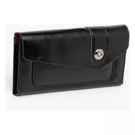 Кошелёк женский, 2 отдела на магнитах, цвет чёрный