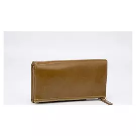 Кошелёк женский, 2 отдела на магнитах, цвет горчичный