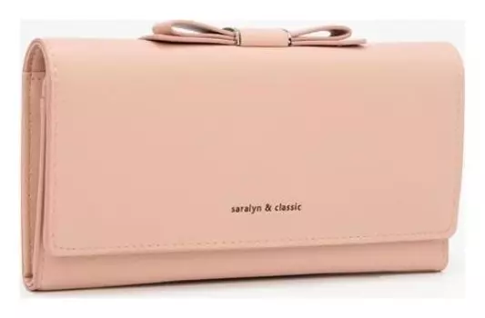 Кошелёк женский, 2 отдела на магнитах, цвет розовый