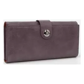 Кошелёк женский, 2 отдела на магните, цвет фиолетовый