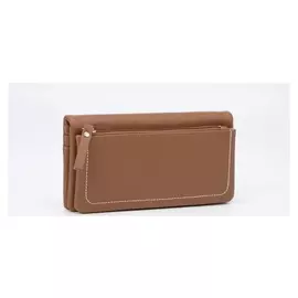 Кошелёк женский, 2 отдела на магните, цвет коричневый