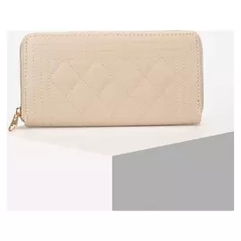 Кошелёк женский, 2 отдела на молнии, цвет бежевый