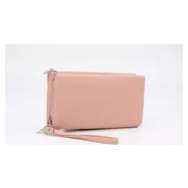 Кошелёк женский, 2 отдела на молнии, цвет розовый