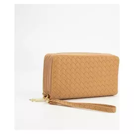 Кошелёк женский, 2 отдела на молниях, цвет бежевый