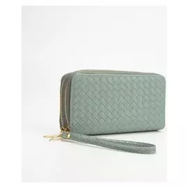 Кошелёк женский, 2 отдела на молниях, цвет голубой