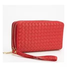 Кошелёк женский, 2 отдела на молниях, цвет красный