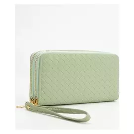 Кошелёк женский, 2 отдела на молниях, цвет мятный