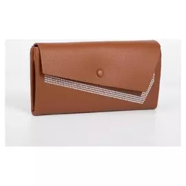 Кошелёк женский, 3 отдела на клапане, цвет коричневый