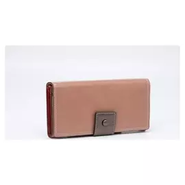 Кошелёк женский, 3 отдела на кнопке, цвет розовый