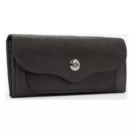 Кошелёк женский, 3 отдела на магнитах, цвет чёрный
