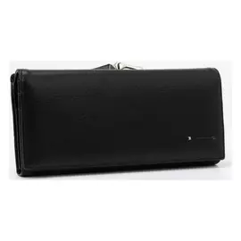 Кошелёк женский, 3 отдела на магнитах, цвет чёрный