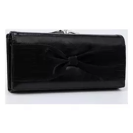 Кошелёк женский, 3 отдела на магнитах, цвет чёрный