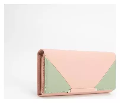 Кошелёк женский, 3 отдела на магнитах, цвет розовый