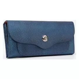 Кошелёк женский, 3 отдела на магнитах, цвет синий