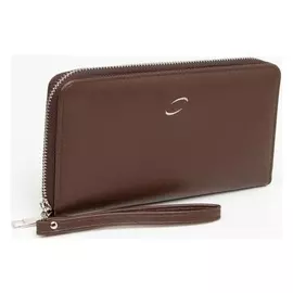 Кошелёк женский, 3 отдела на молнии, цвет коричневый
