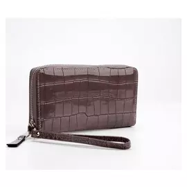 Кошелёк женский, 3 отдела на молнии, цвет серый