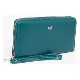 Кошелёк женский, 3 отдела на молнии, цвет синий