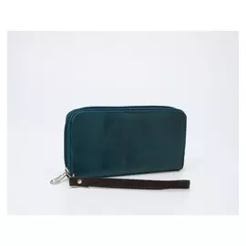 Кошелёк женский, 3 отдела на молнии, цвет зелёный