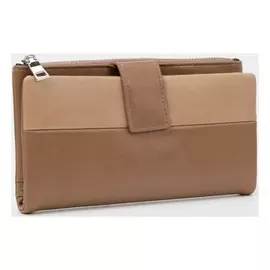 Кошелёк женский, 4 отдела на магните, цвет бежевый