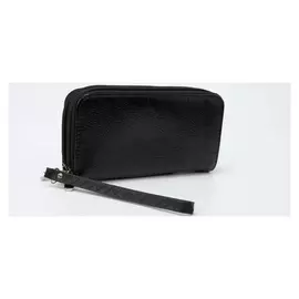 Кошелёк женский, 4 отдела на молнии, цвет чёрный