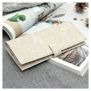 Кошелёк женский, отдел на клапане, цвет бежевый