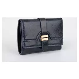 Кошелёк женский, отдел на клапане, цвет чёрный