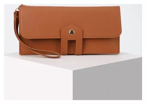 Кошелёк женский, отдел на клапане, цвет коричневый