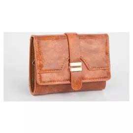 Кошелёк женский, отдел на клапане, цвет коричневый