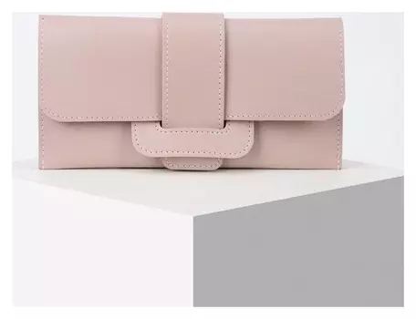 Кошелёк женский, отдел на клапане, цвет пудра