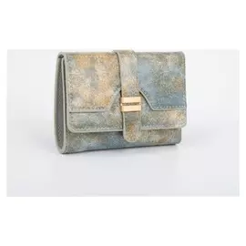 Кошелёк женский, отдел на клапане, цвет зелёный