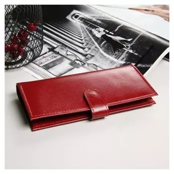 Кошелёк женский, отдел на клапане, красный