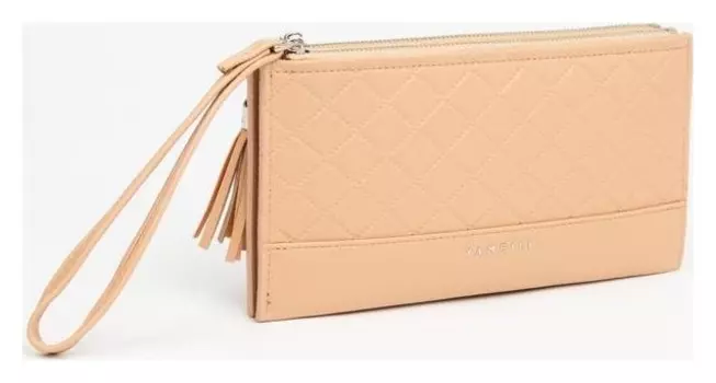 Кошелёк женский, отдел на кнопке, цвет бежевый